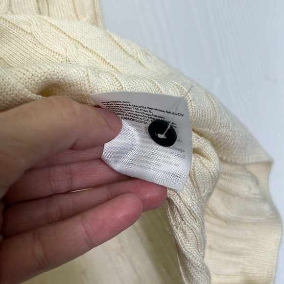 H&M - NWT Cream And Black Cable Knit Button Front Sleeveless Sweater Vest Size L - Picture 8 of 9